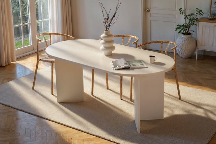 Hanah Home Sablin Mesa de Comedor Blanco Madera Hanah Home Sablin Mesa de Comedor Blanco Madera